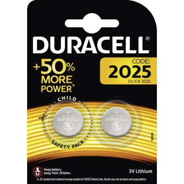 DURACELL Batterie CR2025 203907 Lithium Knopfzelle 3V 2 St./Pack. DURACELL Batterie CR2025 203907 Lithium Knopfzelle 3V 2 St./Pack.