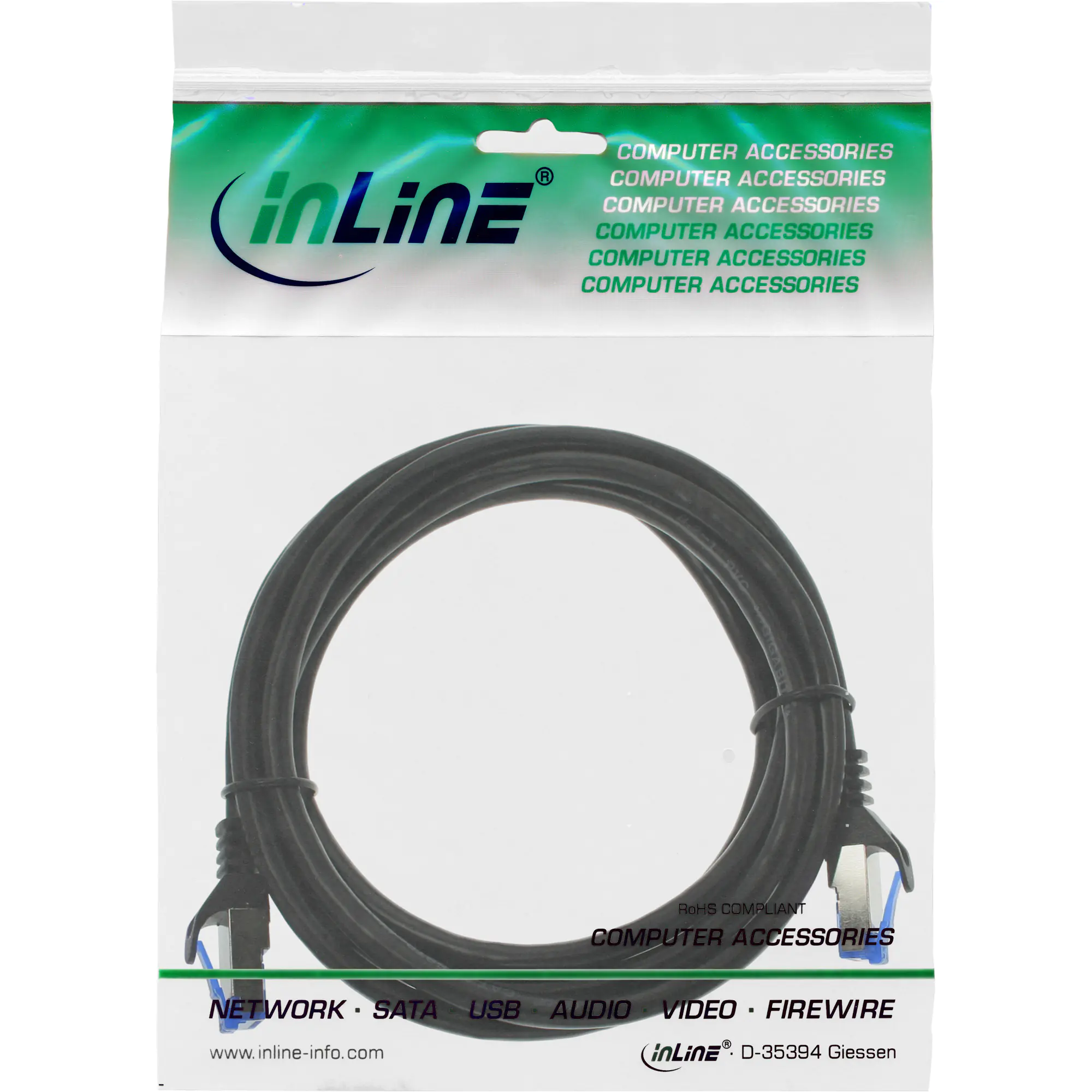 InLine Patchkabel armiert - U/FTP - Cat.6A - schwarz - 1m InLine Patchkabel armiert - U/FTP - Cat.6A - schwarz - 1m