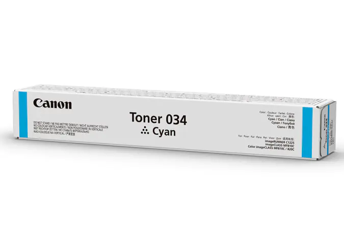 Canon 034 - Cyan - Original - Tonerpatrone - für ImageCLASS MF810Cdn, MF820Cdn; imageRUNNER C1225, C1225iF Canon 034 - Cyan - Original - Tonerpatrone - für ImageCLASS MF810Cdn, MF820Cdn; imageRUNNER C1225, C1225iF