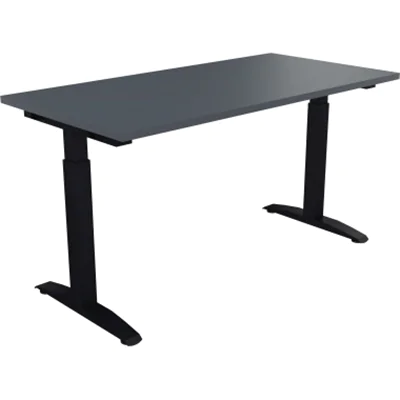 Schreibtisch Kufe Einzels. Quadrat B1400xT700xH650-850 an/Lavagrau