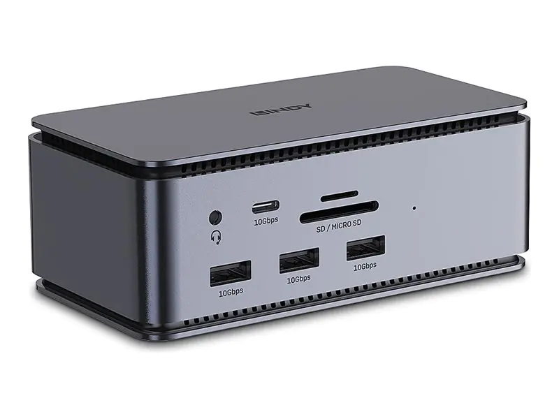 Lindy DST-Pro - Dockingstation - für Laptop - USB-C - HDMI, DP, USB-C - 1GbE, 10GbE