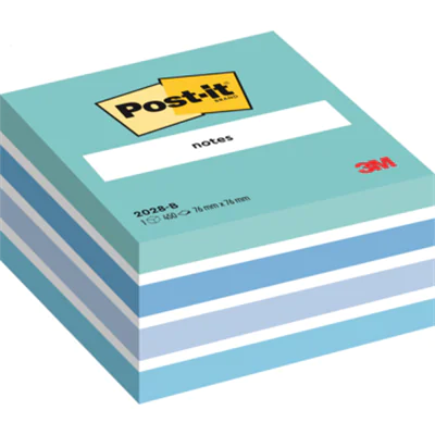 Post-it Haftnotizwürfel 2028B 76x45x76mm 450Blatt pastellblau Post-it Haftnotizwürfel 2028B 76x45x76mm 450Blatt pastellblau