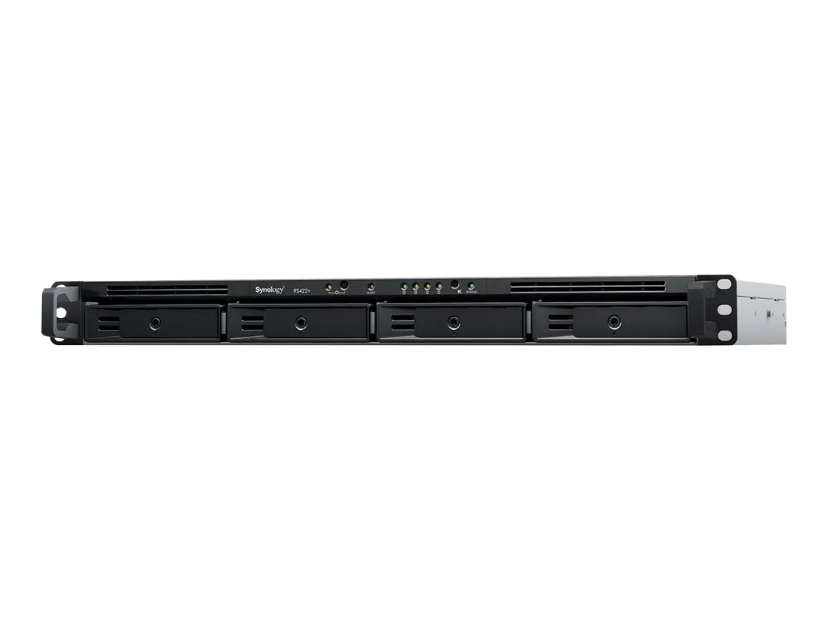 Synology RackStation RS422+ - NAS-Server - 4 Schächte - Rack - einbaufähig - SATA 6Gb/s - RAID RAID 0, 1, 5, 6, 10, JBOD - RAM 2 GB - Gigabit Ethernet - iSCSI Support - 1U