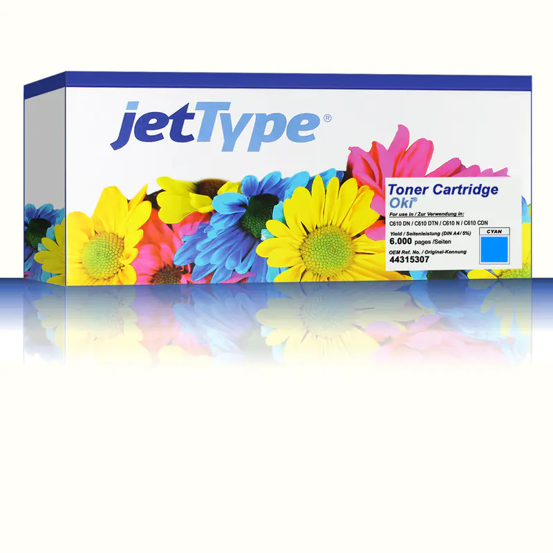 jetType Toner kompatibel zu Oki 44315307 cyan 6.000 Seiten