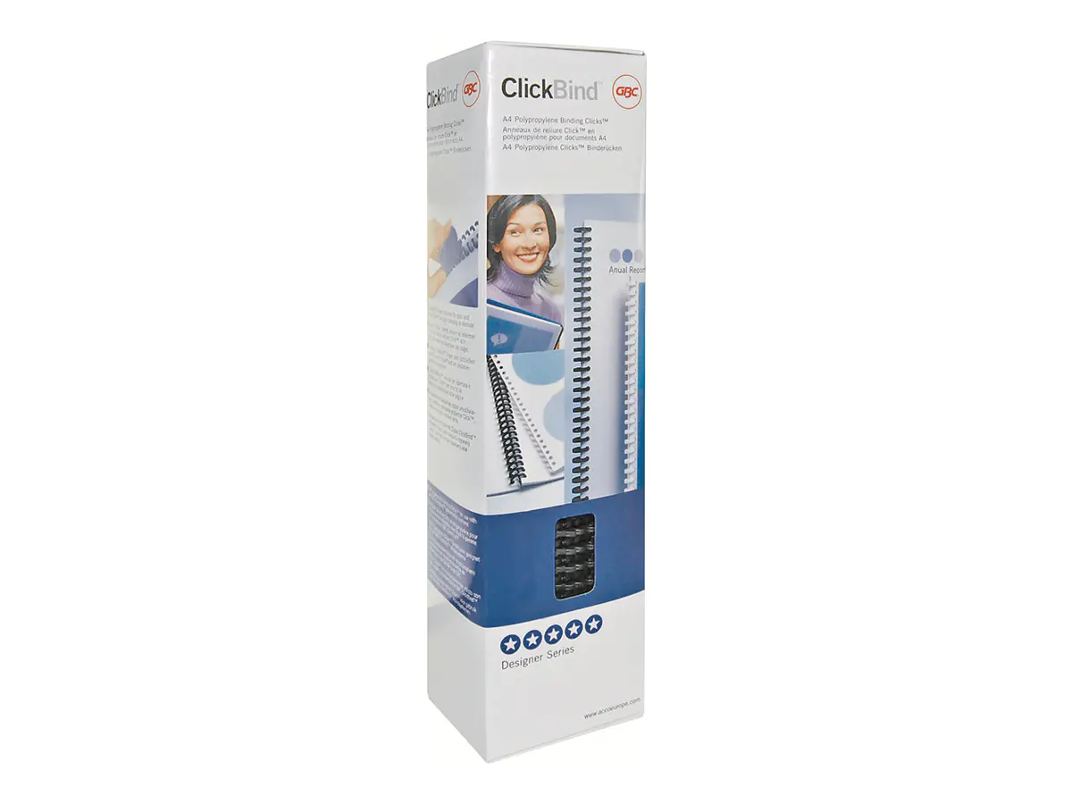 GBC Plastikbinderücken 388019E DIN A4 8mm schwarz 50 St./Pack.