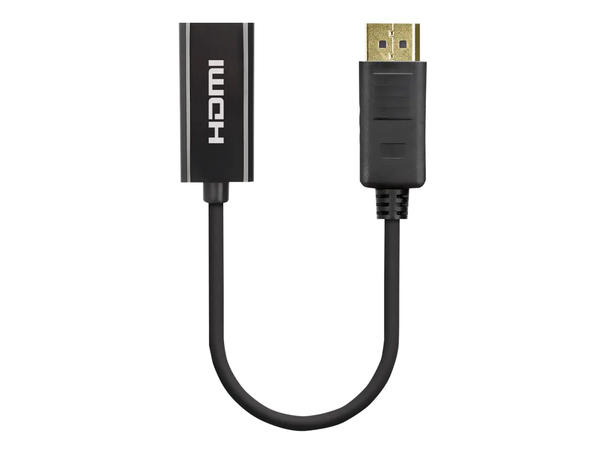 Manhattan DisplayPort 1.2 to HDMI Active Adapter, 4K@60Hz, 15cm, Male to Female, DP With Latch, Black, Not Bi-Directional, Three Year Warranty, Polybag - Videoadapter - DisplayPort männlich zu HDMI weiblich - 15 cm - Schwarz - Support von 4K 60 Hz Manhattan DisplayPort 1.2 to HDMI Active Adapter, 4K@60Hz, 15cm, Male to Female, DP With Latch, Black, Not Bi-Directional, Three Year Warranty, Polybag - Videoadapter - DisplayPort männlich zu HDMI weiblich - 15 cm - Schwarz - Support von 4K 60 Hz