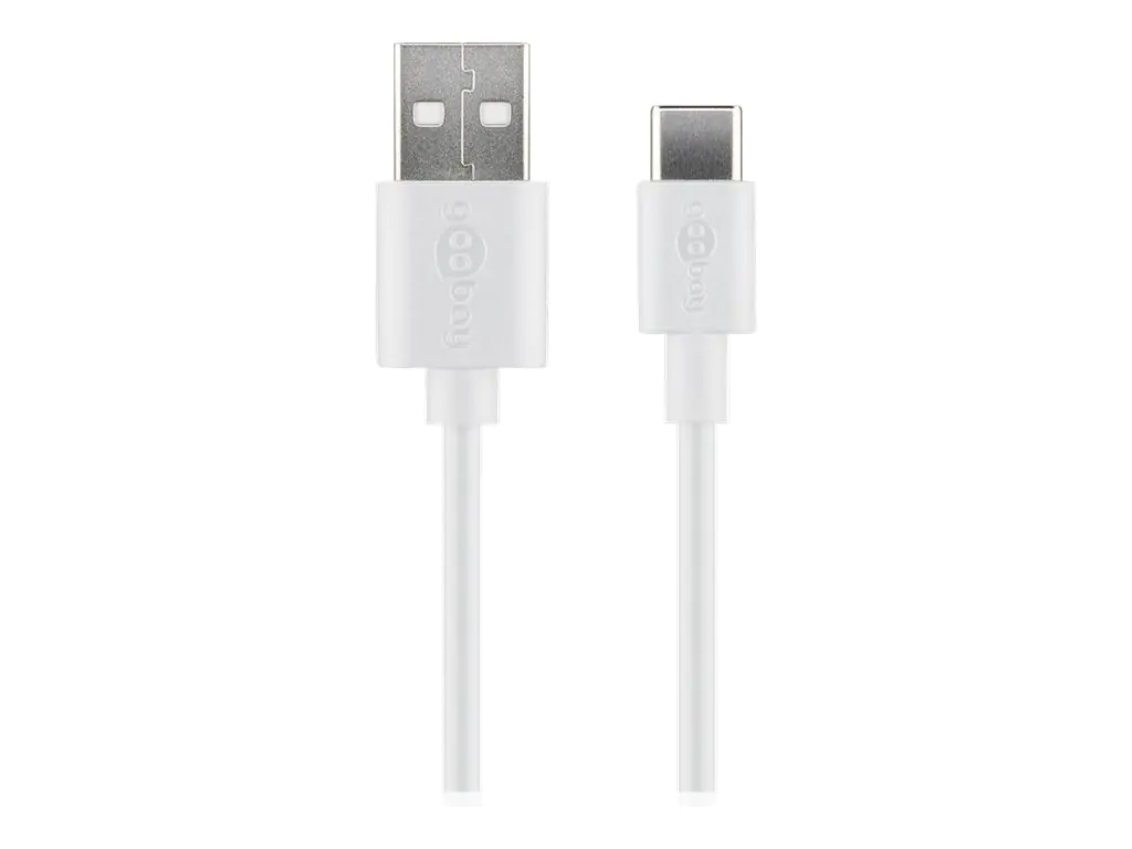 goobay - USB-Kabel - USB-C (M) zu USB (M) - USB 2.0 - DC 5 V - 3 A - 2 m - weiß