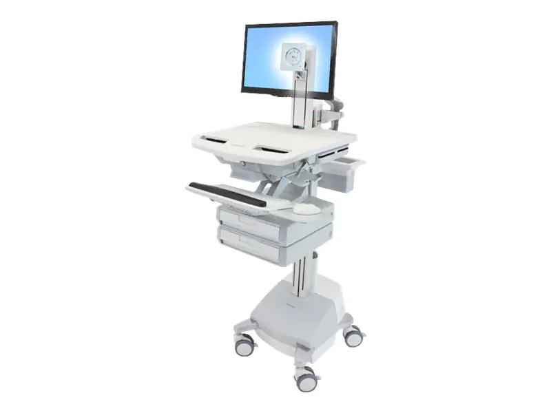 Ergotron Wagen - für LCD-Display / PC-Ausrüstung - medizinisch - Aluminium, verzinker Stahl, hochwertiger Kunststoff - Grau, weiß, Polished Aluminum - Bildschirmgröße: bis zu 61 cm (bis zu 24 Zoll) SV44-1321-2