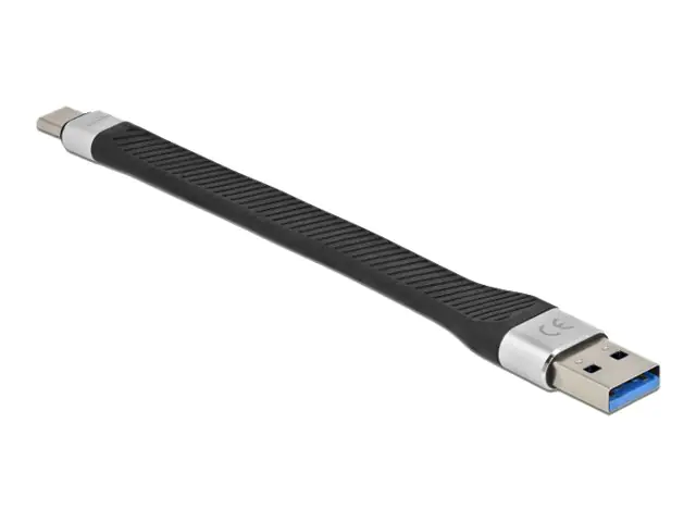 Delock - USB-Kabel - USB Typ A (M) zu 24 pin USB-C (M) - USB 3.2 Gen 1 - 5 V - 3 A - 14 cm - flach - Schwarz