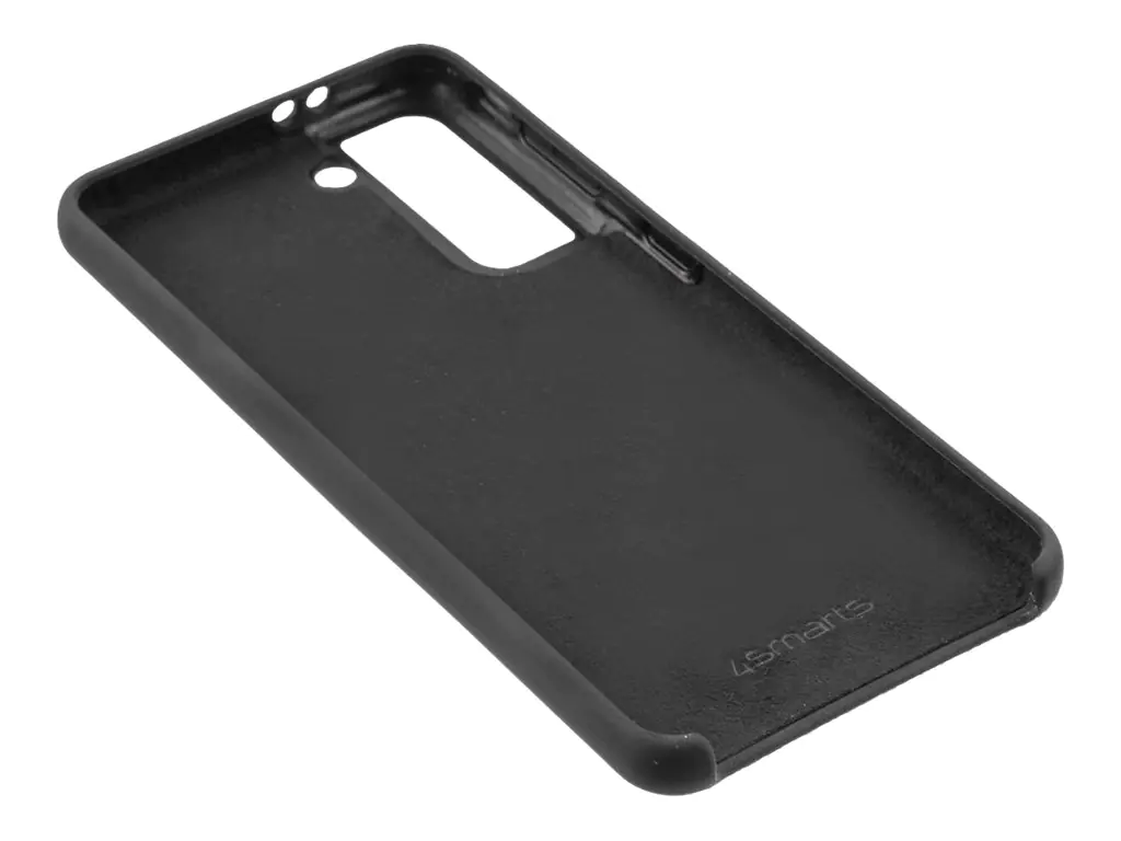 4smarts Cupertino - Hintere Abdeckung für Mobiltelefon - flüssiges Silikon - Schwarz - für Samsung Galaxy S21+ 5G