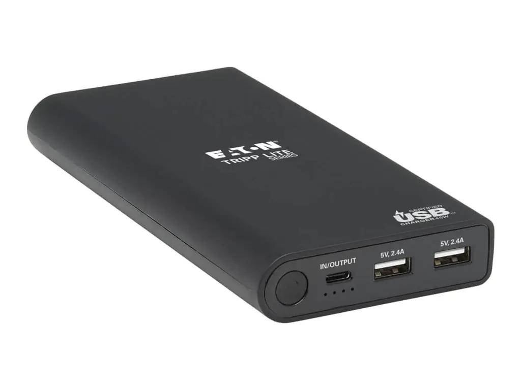 Tripp Eaton Tripp Lite Series Portable Charger - 2x USB-A, USB-C with PD Charging, 20,100mAh Power Bank, Lithium-Ion, USB-IF, Black - Powerbank - 20100 mAh - 57 Watt - 3 A - USB BC 1.2 - 3 Ausgabeanschlussstellen (USB Typ A, USB-C) UPB-20K0-2U1C