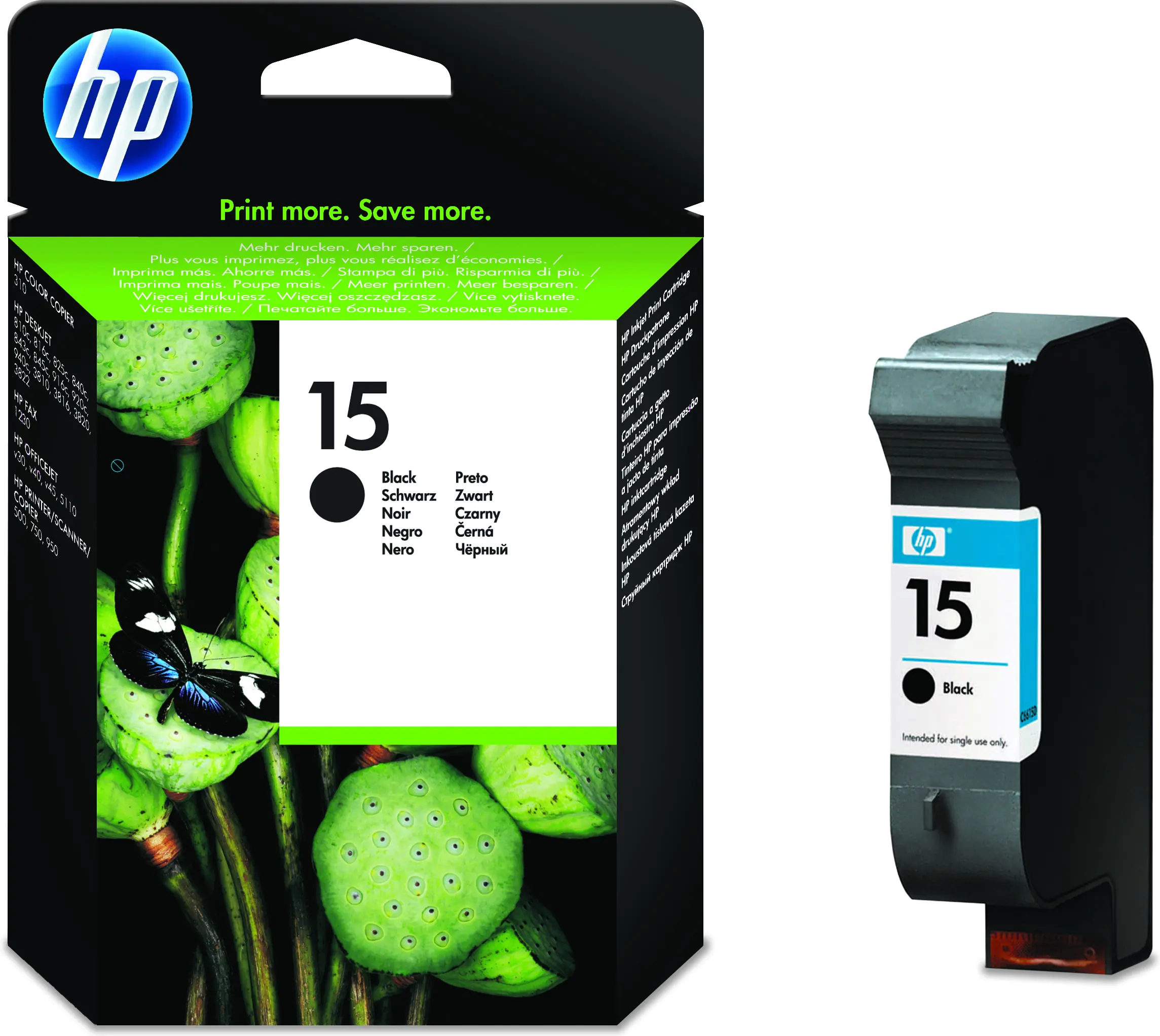 HP 15 - 25 ml - Groß - Schwarz - original - Tintenpatrone - für Deskjet 38XX; Fax 1230; Officejet 5110, 720, 72XX, v30, v40; psc 500, 720, 750, 920, 950 HP 15 - 25 ml - Groß - Schwarz - original - Tintenpatrone - für Deskjet 38XX; Fax 1230; Officejet 5110, 720, 72XX, v30, v40; psc 500, 720, 750, 920, 950