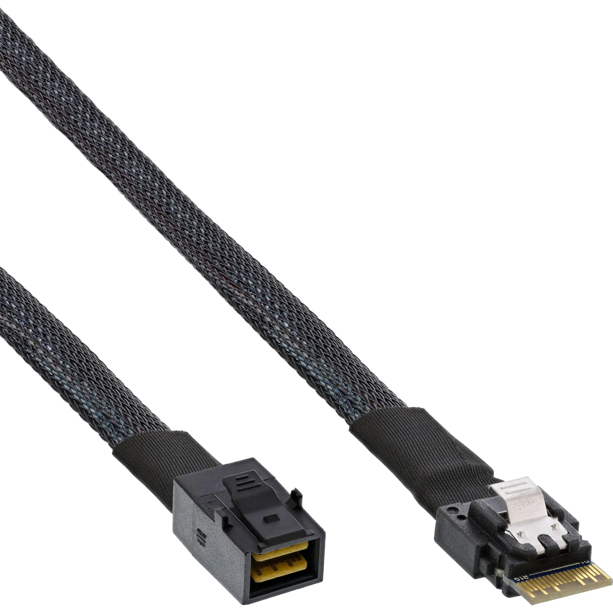 InLine - Internes SAS-Kabel - SAS 24Gbit/s - 4i Slim SAS (S) Verriegelung zu SFF-8643 (R) - 1 m - Schwarz