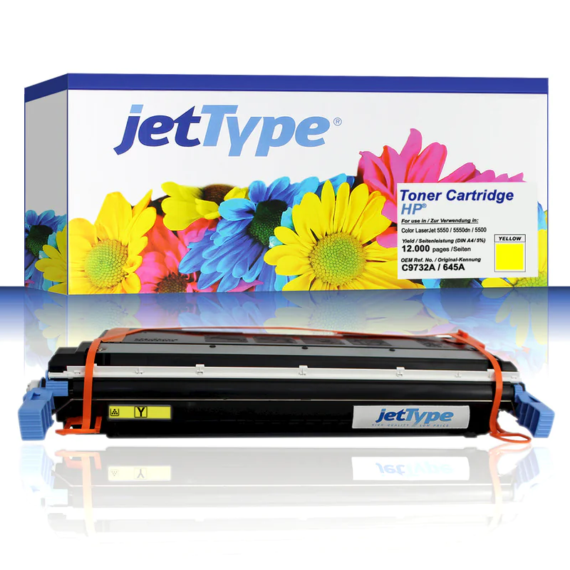 jetType Toner kompatibel zu HP C9732A 645A gelb 12.000 Seiten 1 Stück