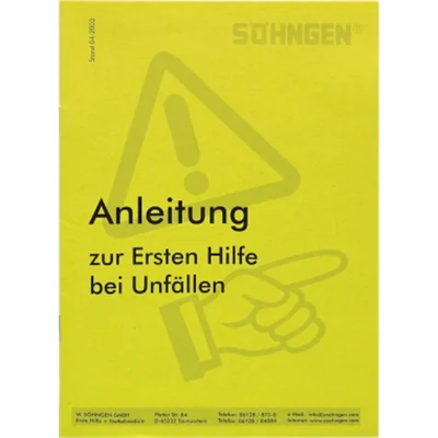 SÖHNGEN Anleitung Erste-Hilfe Heftform 8001004 nach BGI 503 SÖHNGEN Anleitung Erste-Hilfe Heftform 8001004 nach BGI 503