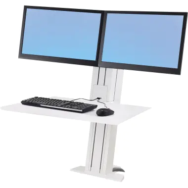 Ergotron WorkFit-SR Dual Monitor Sit-Stand Desktop Workstation Standing Desk - Aufstellung - für 2 LCD-Displays/Tastatur/Maus - Aluminium - weiß - Bildschirmgröße: bis zu 61 cm (bis zu 24 Zoll) - Schreibtisch