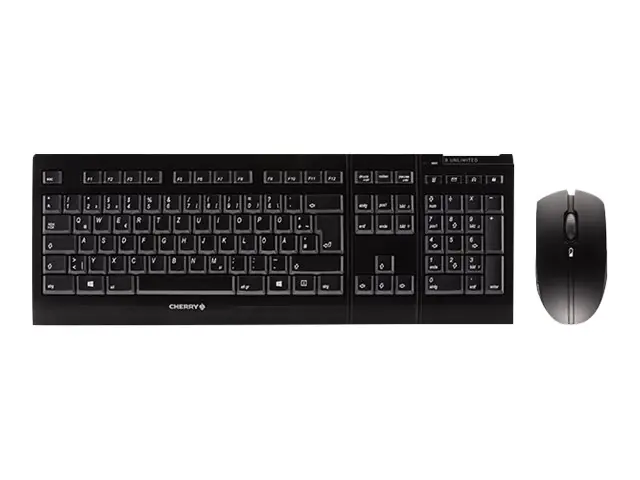CHERRY B.UNLIMITED 3.0 - Tastatur-und-Maus-Set - kabellos - 2.4 GHz - Nordisch - Tastenschalter: CHERRY SX - Schwarz