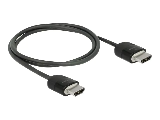 Delock Premium - Premium Highspeed - HDMI-Kabel mit Ethernet - HDMI männlich zu HDMI männlich - 5 m - dreifach abgeschirmtes Twisted-Pair-Kabel - Schwarz - 4K Unterstützung, Dolby DTS-HD Master Audio-Unterstützung