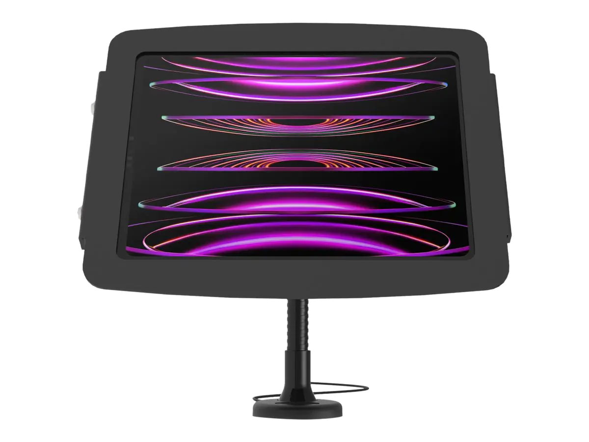 Compulocks iPad Pro 12.9" (3-6th Gen) Space Enclosure Flex Arm Mount - Befestigungskit (Halterung für Schreibtisch, Gehäuse, flexible Armhalterung) - für Tablett - verriegelbar - hochwertiges Aluminium - Schwarz - Bildschirmgröße: 32.8 cm (12.9") - für Ap