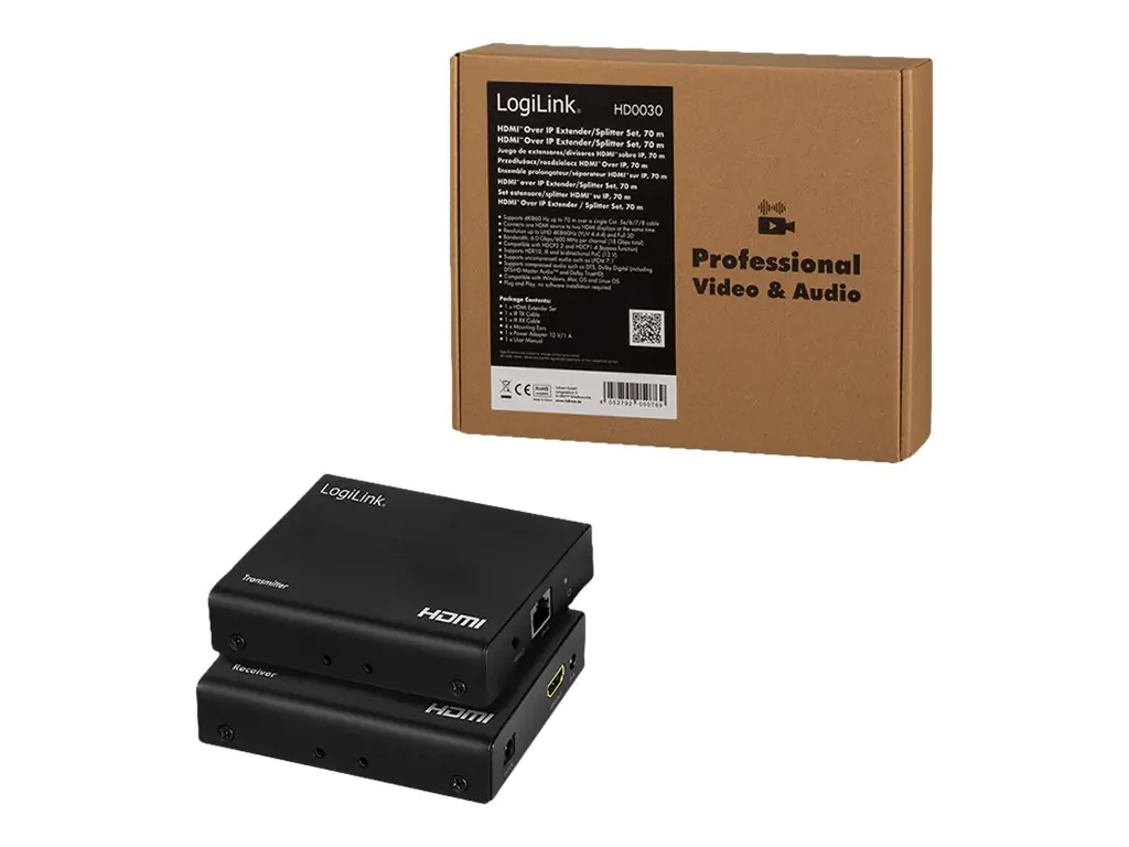 LogiLink - Video-/Audio-/Infrarot-Übertrager - HDMI, infrarot - bis zu 70 m