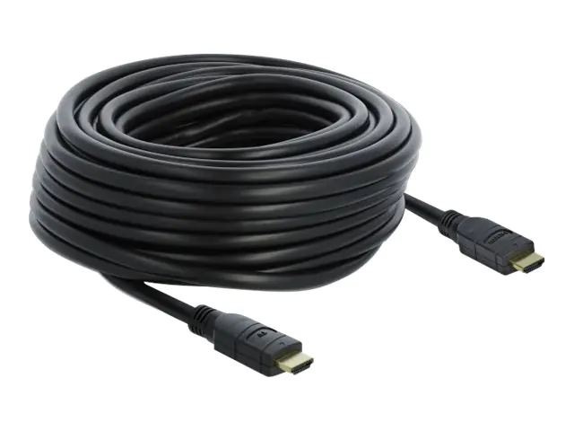 Delock - Highspeed - HDMI-Kabel mit Ethernet - HDMI männlich zu HDMI männlich - 20 m - Dreifachisolierung - Schwarz - 4K Unterstützung, aktiv