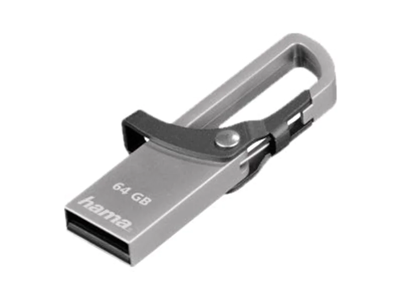 Hama FlashPen "Hook-Style" - USB-Flash-Laufwerk - 64 GB - USB 2.0 - Grau