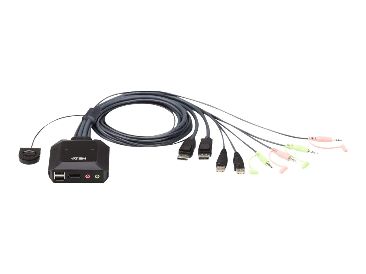 ATEN CS22DP - KVM-/Audio-/USB-Switch - 2 x KVM/Audio/USB - 1 lokaler Benutzer - Desktop ATEN CS22DP - KVM-/Audio-/USB-Switch - 2 x KVM/Audio/USB - 1 lokaler Benutzer - Desktop