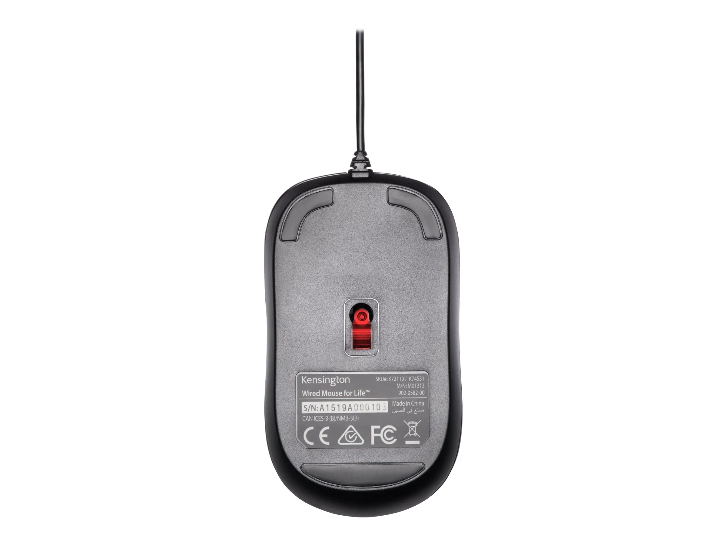 Kensington Kabelgebundene ValuMouse, Beidhändig, Optisch, Schwarz K72110EU