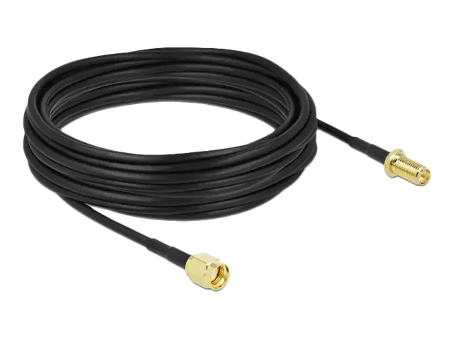 Delock - Antennenkabel - SMA Stecker zu SMA Gefäß - 2 m - Koax - Schwarz