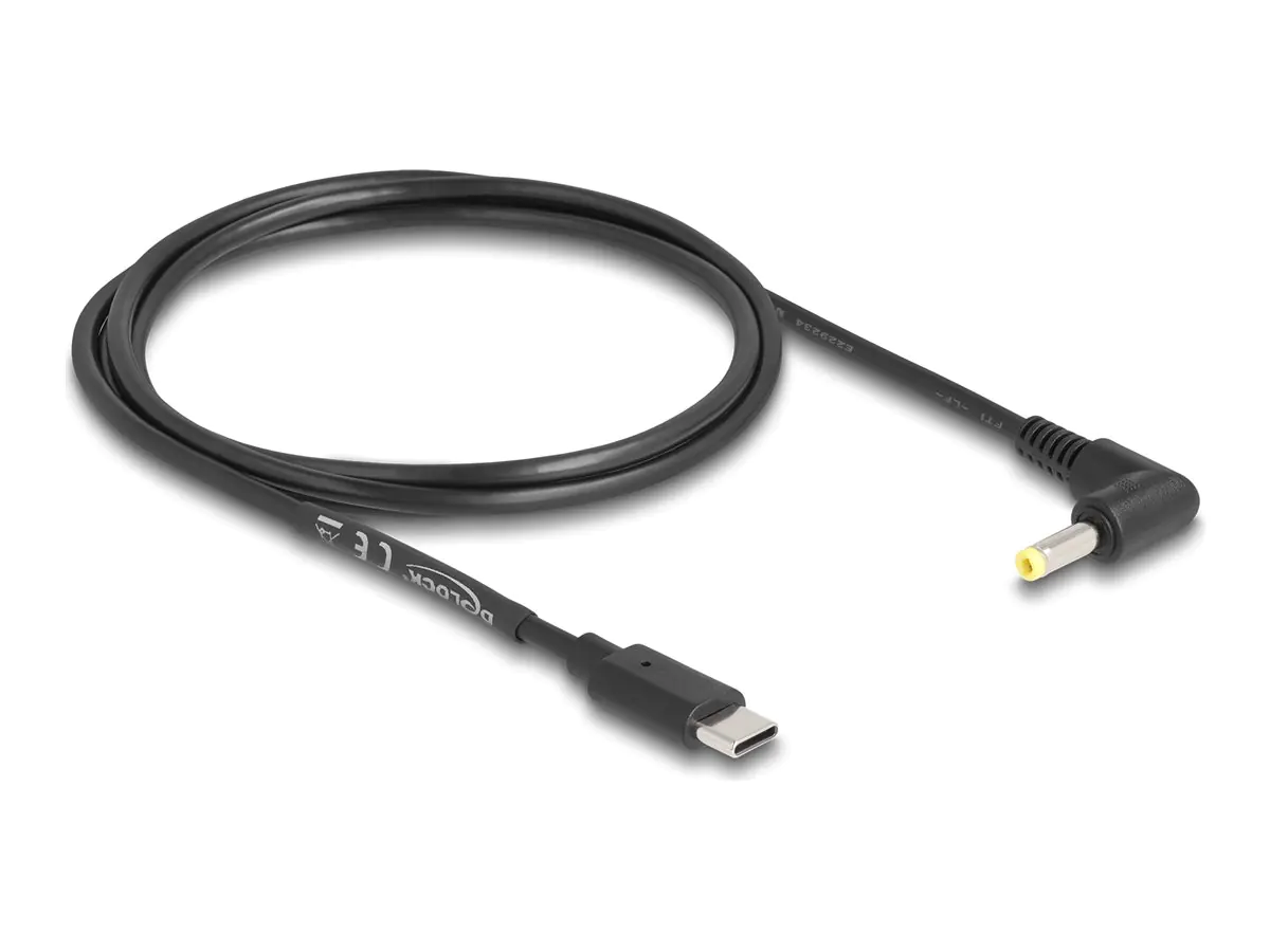 Delock Stromkabel - 24 pin USB-C (M) gerade zu Gleichstromstecker 4,0 x 1,7 mm (M) 85665