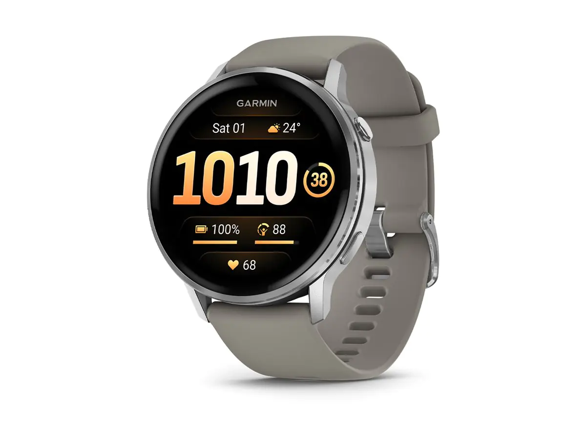 Garmin Venu 4 - 45 mm - silber - intelligente Uhr mit Band - Silikon - silbergrau -