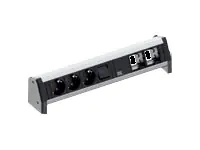 Bachmann DESK 1 - Steckdosenleiste - Wechselstrom 230 V - Eingabe, Eingang GST18 - Ausgangsanschlüsse: 3 - Deutschland - Schwarz