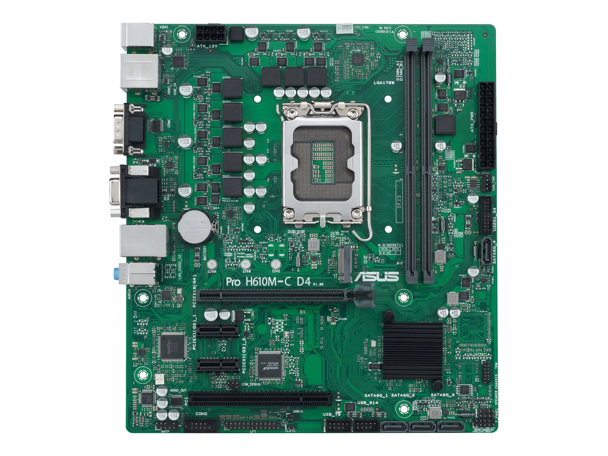 ASUS PRO H610M-C D4-CSM - Motherboard - micro ATX - LGA1700-Sockel - H610 Chipsatz - USB 3.2 Gen 1 - Gigabit LAN - Onboard-Grafik (CPU erforderlich) - HD Audio (8-Kanal)