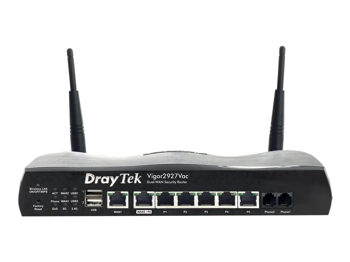 Draytek Vigor 2927VAC - Wireless Router Switch mit 6 Ports - 1GbE - WAN-Ports: 2 - Wi-Fi 5 - Dual-Band - VoIP-Gateway