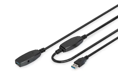 DIGITUS - USB-Verlängerungskabel - USB Typ A (M) zu USB Typ A (W) - USB 3.0 - 15 m - aktiv - Schwarz DIGITUS - USB-Verlängerungskabel - USB Typ A (M) zu USB Typ A (W) - USB 3.0 - 15 m - aktiv - Schwarz