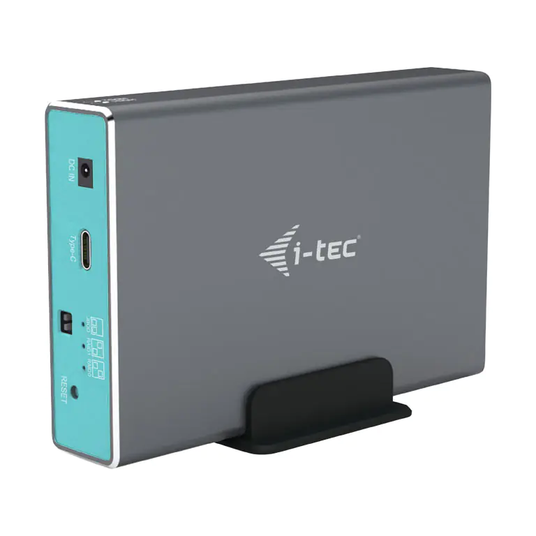 i-Tec MySafe - Speichergehäuse mit Netzanzeige - 2.5" (6.4 cm) - 2 Sender/Kanal - SATA 6Gb/s - RAID RAID 0, 1, JBOD - USB-C, Thunderbolt 3 - Grau, Blau