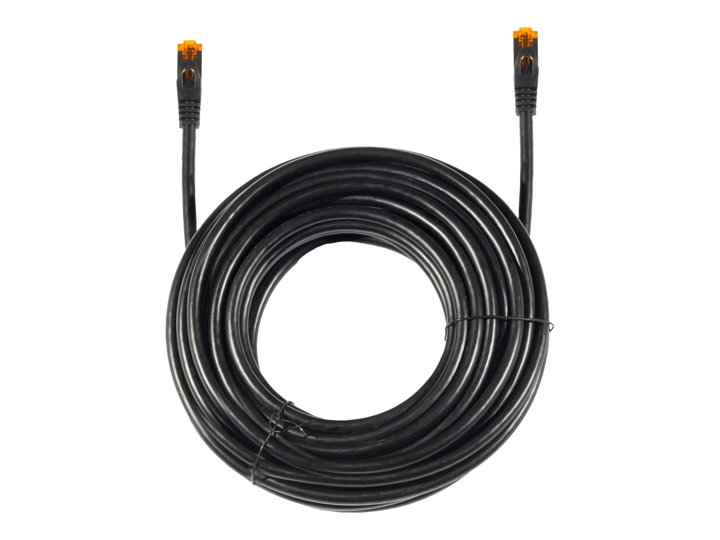 Helos - Patch-Kabel - RJ-45 (M) zu RJ-45 (M) - 15 m - SFTP - CAT 6a - im Freien, ohne Haken - Schwarz