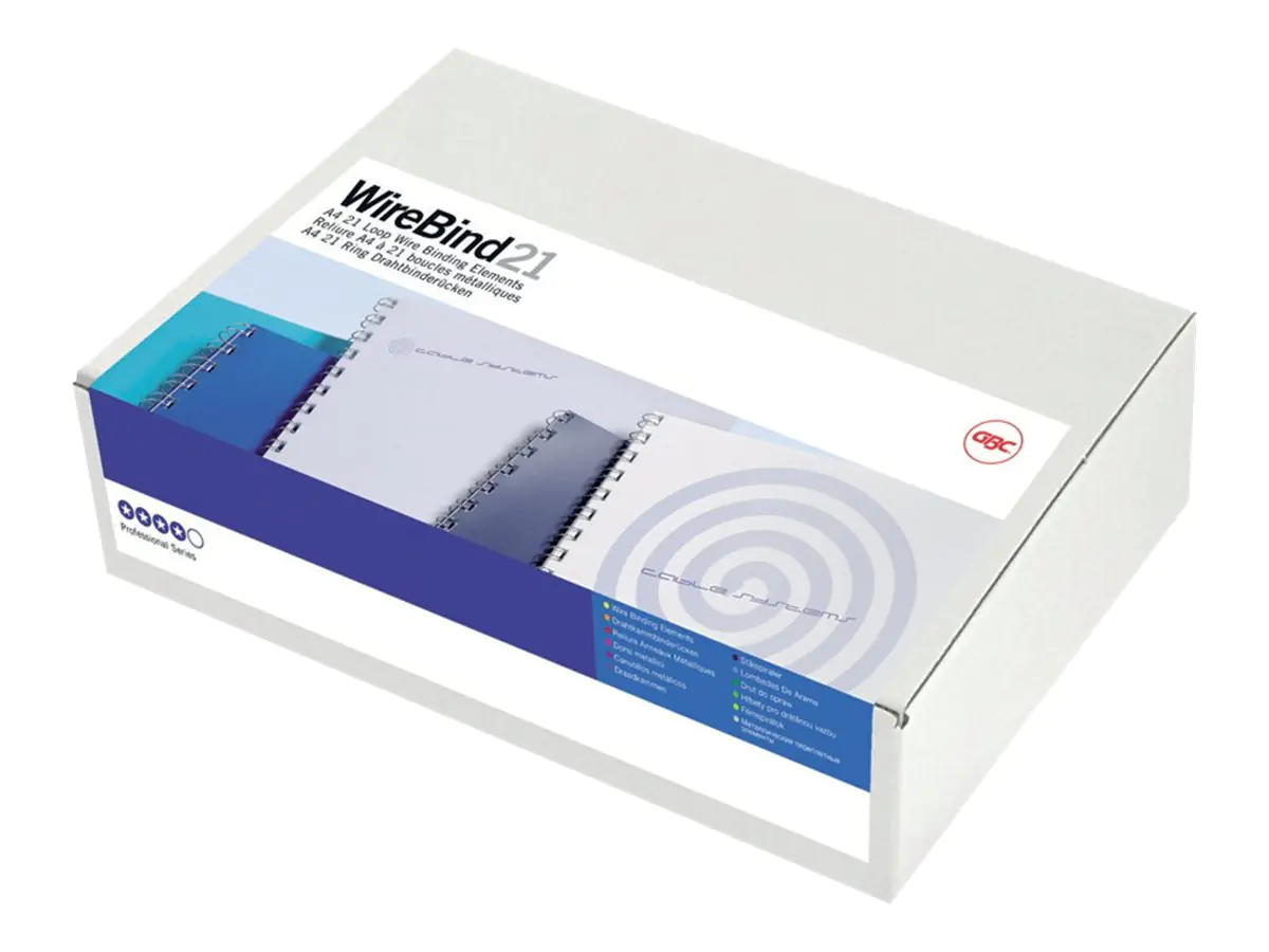 GBC Drahtbinderücken WireBind 21 IB161230 12mm silber 100 St./Pack.