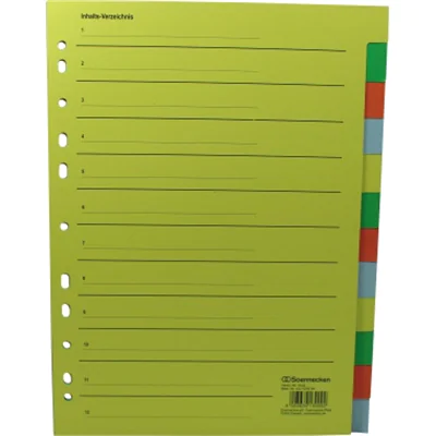 Soennecken Register 1523 blanko 22,5x29,7cm volle Höhe RC farbig Soennecken Register 1523 blanko 22,5x29,7cm volle Höhe RC farbig