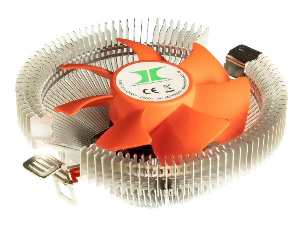 Inter-Tech DM-01 - Retail - Prozessor-Luftkühler - (für: LGA775, LGA1156, AM2, AM2+, AM3, LGA1155, AM3+, FM1, FM2, LGA1150, LGA1151, AM4, LGA1200) - Aluminium-Lamellen - 80 mm - orange