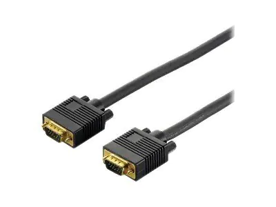 equip - VGA-Verlängerungskabel - HD-15 (VGA) (M) zu HD-15 (VGA) (W) - 1.8 m - geformt, Daumenschrauben - Schwarz
