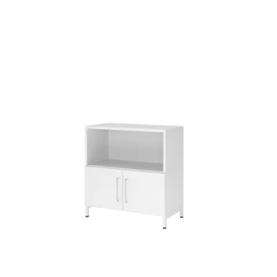 Hammerbacher Regalschrank FlexWall 800 x 828 x 417 mm (B x H x T) Flügeltür ohne Rollen Holz weiß