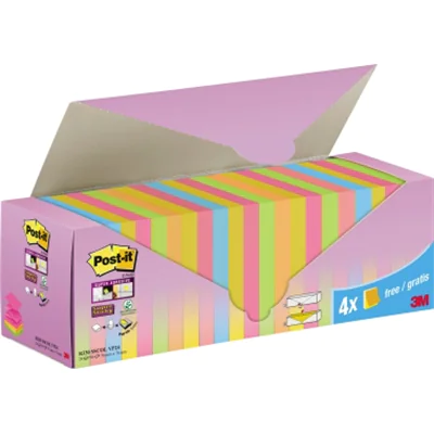 Post-it® Haftnotiz Super Sticky Z-Notes Promotion 76 x 76 mm (B x H) inkl. 4 Blöcke gratis blau, gelb, grün, orange, rosa 90 Bl./Block 16 Block/Pack. Post-it® Haftnotiz Super Sticky Z-Notes Promotion 76 x 76 mm (B x H) inkl. 4 Blöcke gratis blau, gelb, grün, orange, rosa 90 Bl./Block 16 Block/Pack.