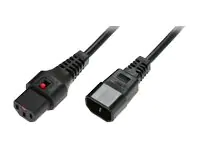 MicroConnect - Spannungsversorgungs-Verlängerungskabel - IEC 60320 C14 zu power IEC 60320 C13 - 3 m - Schwarz