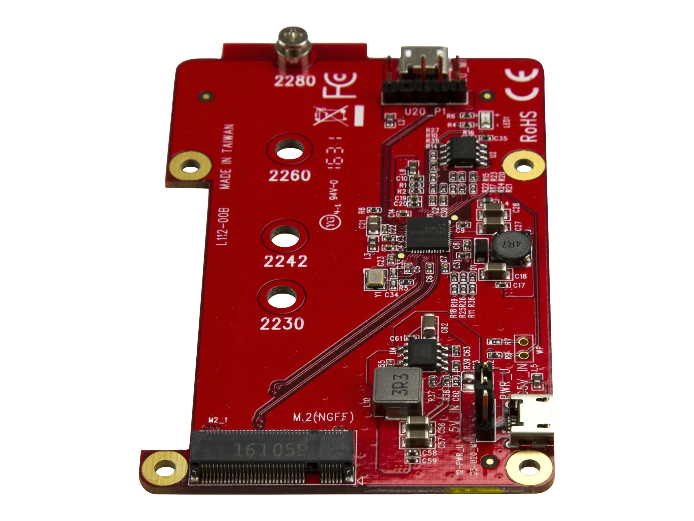 StarTech USB auf mSATA Konverter für Raspberry Pi und Entwicklungsboard - USB zu mini SATA Adapter für Raspberry Pi - Speicher-Controller - M.2 Card - USB 2.0 - Rot