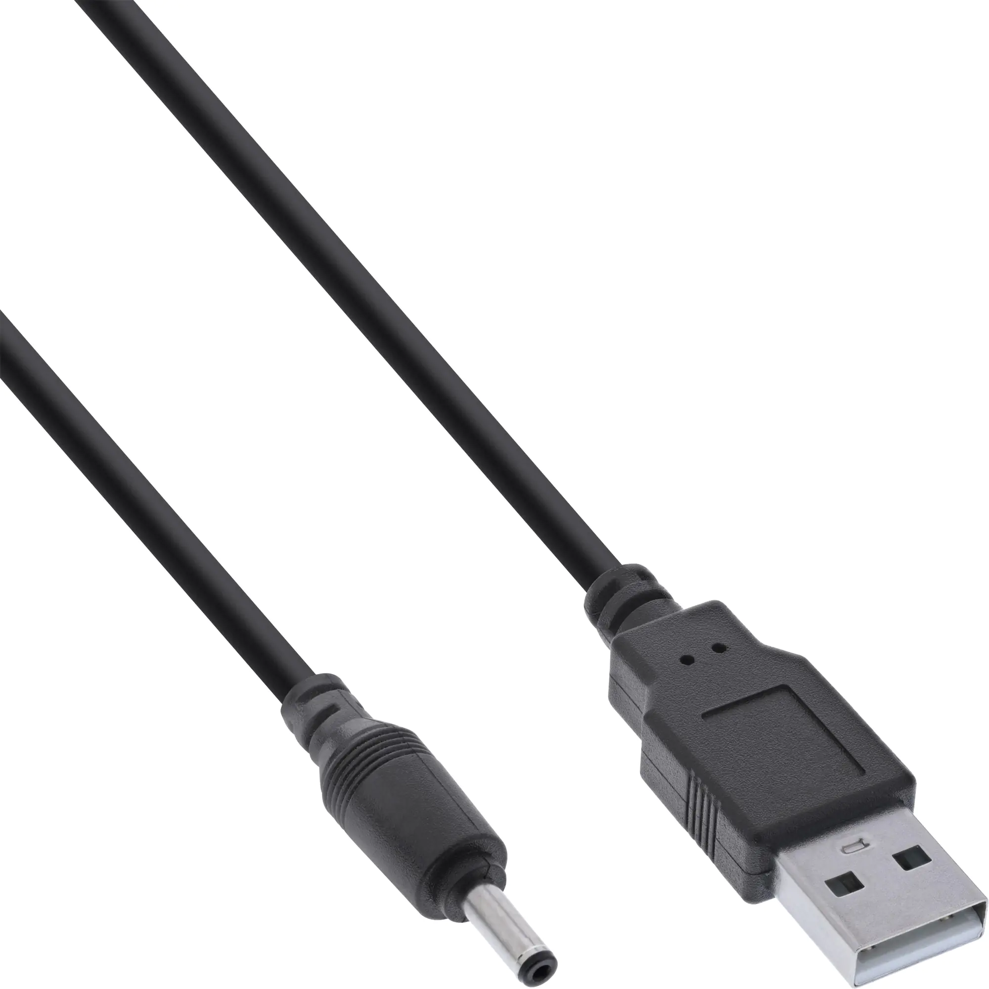 InLine - Stromkabel - USB (M) zu Gleichstromstecker 3,5 x 1,35 mm (M) - 5 V - 3 A - 1 m - Schwarz