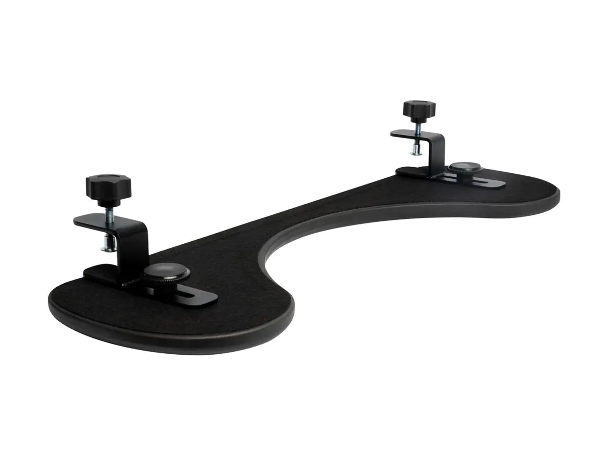 R-Go Ergonomische Armlehne - Befestigungskit (Klammer, Spannbefestigung für Tisch, Armauflage) - Vinyl, Holz - Schwarz