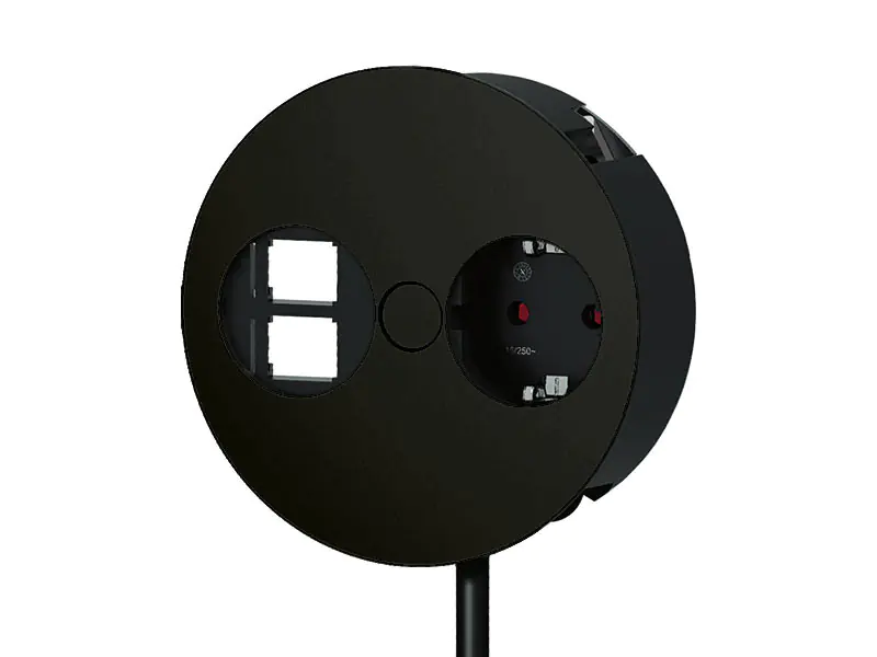 Bachmann Twist - Steckdosenleiste - Eingabe, Eingang GST18 - Ausgangsanschlüsse: 1 - 20 cm - mattschwarz, RAL 9005