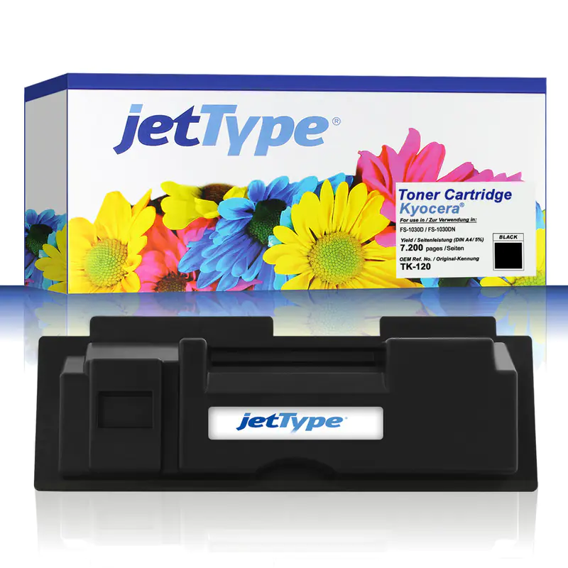 jetType Toner kompatibel zu Kyocera/Mita 1T02G60DE0 TK120 Schwarz 7.200 Seiten 1 Stück