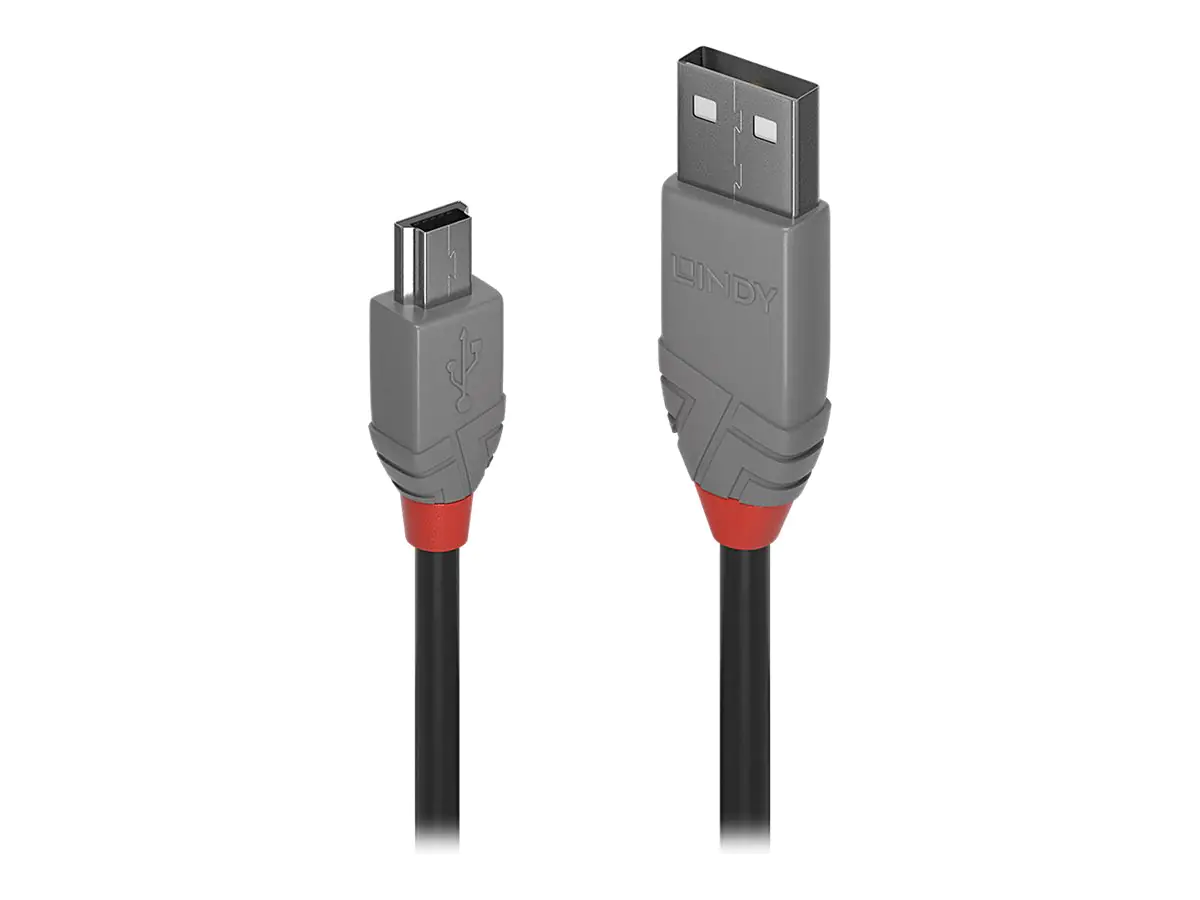 Lindy Anthra Line - USB-Kabel - USB (M) zu Mini-USB, Typ B (M) - USB 2.0 - 1 m - rund - Schwarz Lindy Anthra Line - USB-Kabel - USB (M) zu Mini-USB, Typ B (M) - USB 2.0 - 1 m - rund - Schwarz